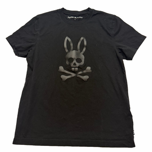 Psycho Bunny Black Short Sleeved Tee wSkull Bunny Design Size 5